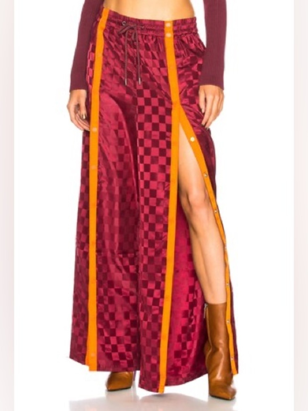 Puma x Fenty Rihanna Front Tearaway Wide Leg Track Pants Maroon XS